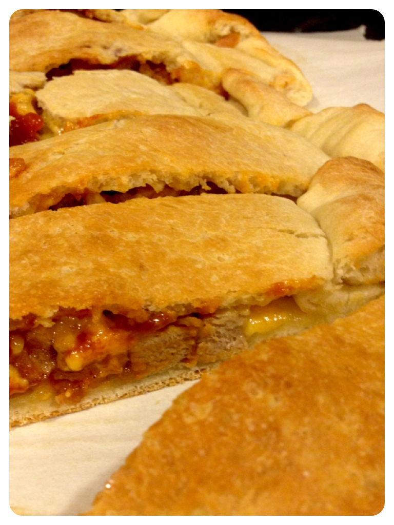 sliced calzone